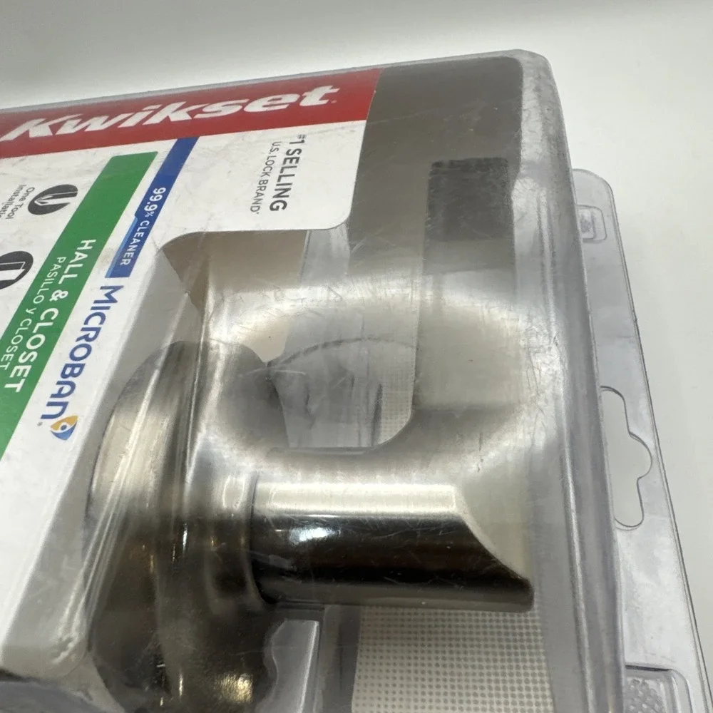 Kwikset‎ Hollis Hall & Closet Lever Door Handle Satin NIckel 92001-618